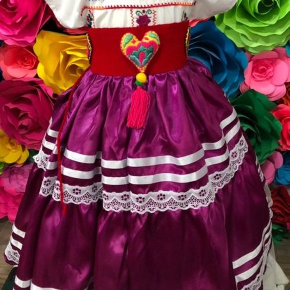 Mexican Red SKIRT ONLY day of the dead Handmade- B - Picture 1 of 1